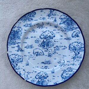 Vintage Disney Winnie the Pooh Toile Stoneware Dinner Plate Pooh’s house.